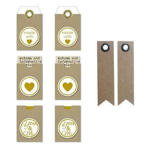 Etiquettes autocollantes Made with love Kraft + 20 étiquettes kraft Fanion