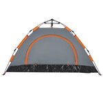 vidaXL Tente de camping 2 personnes gris libération rapide