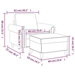 vidaXL Fauteuil avec repose-pied Rose 60 cm Velours