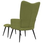 vidaXL Chaise de relaxation avec tabouret Vert clair Velours