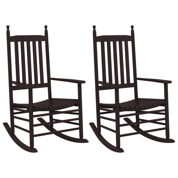 vidaXL Chaises à bascule sièges incurvés lot de 2 brun peuplier massif