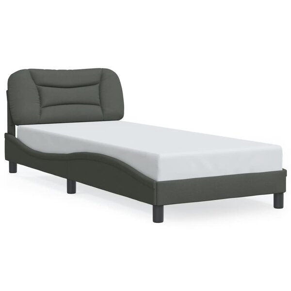 vidaXL Cadre de lit sans matelas gris foncé 80x200 cm tissu