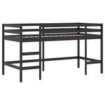 vidaXL Lit mezzanine enfants et tunnel blanc/noir 90x190 cm pin massif