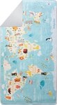 Tapis enfant MONDE 100 x 160 cm - Bleu