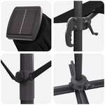 vidaXL Parasol Déporté Roma avec LEDs Noir 286x285x270 cm Aluminium