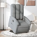 vidaXL Fauteuil inclinable électrique gris clair tissu