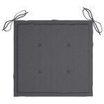 vidaXL Chaises de jardin lot de 4 avec coussins Bois de teck massif