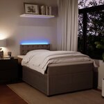 vidaXL Sommier à lattes de lit et matelas Gris clair 120x200cm Velours