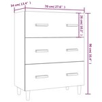 vidaXL Buffet Chêne marron 70x34x90 cm Bois d'ingénierie