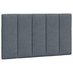 vidaXL Coussin de tête de lit gris foncé 90 cm velours