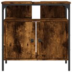 vidaXL Armoire lavabo de salle de bain chêne fumé 60x30x60 cm