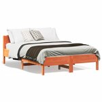 vidaXL Cadre de lit sans matelas cire marron 135x190cm bois pin massif