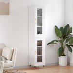 vidaXL Buffet haut Blanc 34 5x34x180 cm Bois d'ingénierie