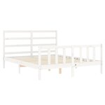 vidaXL Cadre de lit avec tête de lit blanc 160x200 cm bois massif