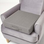 Coussin d'assise déhoussable en coton  Gris foncé - HOMESCAPES