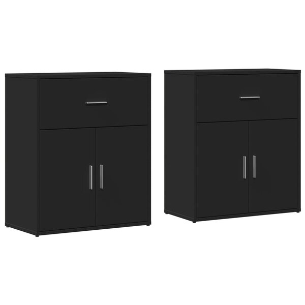 vidaXL Buffets 2 Pièces noir 60x31x70 cm bois d'ingénierie
