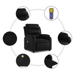 vidaXL Fauteuil de massage inclinable Noir Similicuir