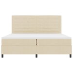 vidaXL Lit Box Spring avec Matelas Crème 200x200 cm Tissu