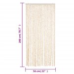 vidaXL Rideau anti-mouches beige et blanc 56x200 cm chenille