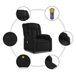 vidaXL Fauteuil de massage inclinable électrique noir similicuir