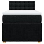 vidaXL Sommier à lattes de lit avec matelas Noir 100x200 cm Tissu