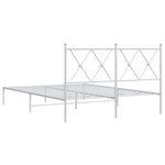 vidaXL Cadre de lit métal avec tête de lit blanc 135x190 cm