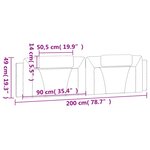 vidaXL Coussin de tête de lit noir et blanc 200 cm similicuir