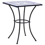 vidaXL Mobilier de bistro 3 Pièces mosaïque Carreau céramique Bleu Blanc
