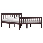 vidaXL Cadre de lit Marron foncé Bois de pin massif 140x200 cm