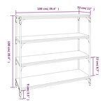 vidaXL Bibliothèque Sonoma gris 100x33x100 cm Bois d'ingénierie acier