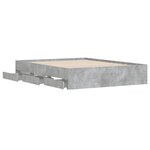 vidaXL Cadre de lit avec tiroirs sans matelas gris béton 140x190 cm