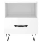 vidaXL Table de chevet blanc brillant 40x35x47 5 cm bois d’ingénierie