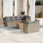 vidaXL Salon de jardin avec coussins 8 Pièces beige résine tressée