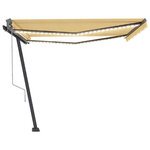 vidaXL Auvent automatique capteur de vent/LED 450x300cm Jaune et blanc