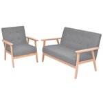 vidaXL Ensemble de canapés 2 Pièces Tissu Gris clair