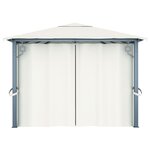 vidaXL Tonnelle avec rideau et lumières LED 4x3 m Crème Aluminium