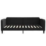 vidaXL Lit de jour avec gigogne et tiroirs noir 100x200 cm tissu