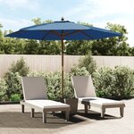 vidaXL Parasol de jardin avec mât en bois bleu azuré 299x240 cm