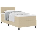 vidaXL Lit box spring avec matelas vert clair gris 100x200 cm tissu en velours côtelé