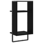 vidaXL Étagère murale avec barre noir 30x25x65 cm