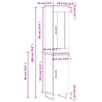 vidaXL Buffet haut Gris béton 34 5x34x180 cm Bois d'ingénierie