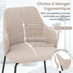Ensemble de 2 chaises de salle à manger avec dossier courbé siège large & accoudoirs pour salon cuisine chambre beige 20_0008454