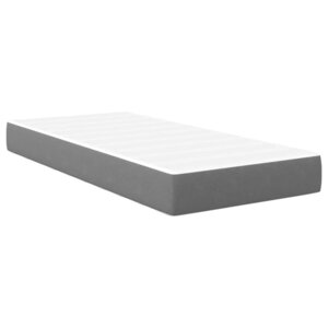vidaXL Matelas de Lit avec matelas Gris clair 90 x 190 cm tissu