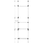 vidaXL Système de garde-robe télescopique barres et étagère Aluminium