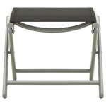 vidaXL Repose-pied pliable noir et argenté textilène et aluminium
