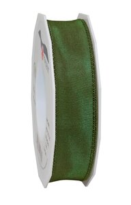 Ruban de soie acetat laitonné lyon 25-m-rouleau 25 mm vert sapin