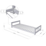 Lit enfant KIDDY 90 x 190 gris clair