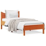 vidaXL Cadre de lit sans matelas cire marron 90x200 cm bois pin massif