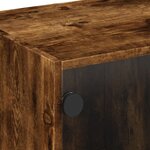 vidaXL Table basse avec portes en verre chêne fumé 68x50x42 cm