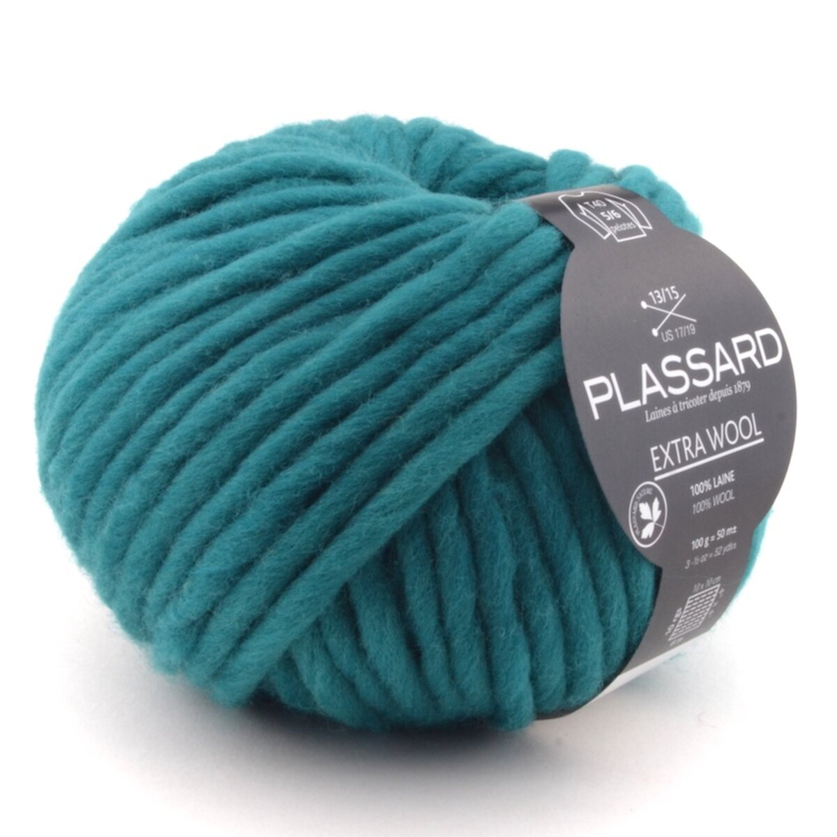 Plassard Grosse laine mèche Extra Wool 154 Gris 100% Laine pas